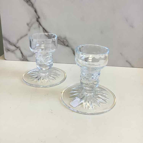 Pair of Galway Crystal Candleholders
