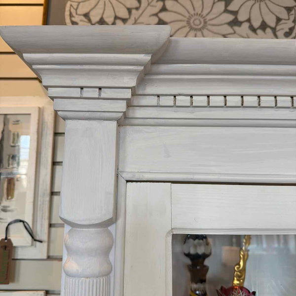 White Hutch with Glass Doors