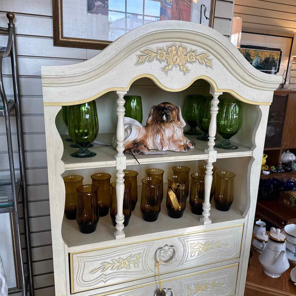Vintage 6 Drawer Off White & Yellow Dresser