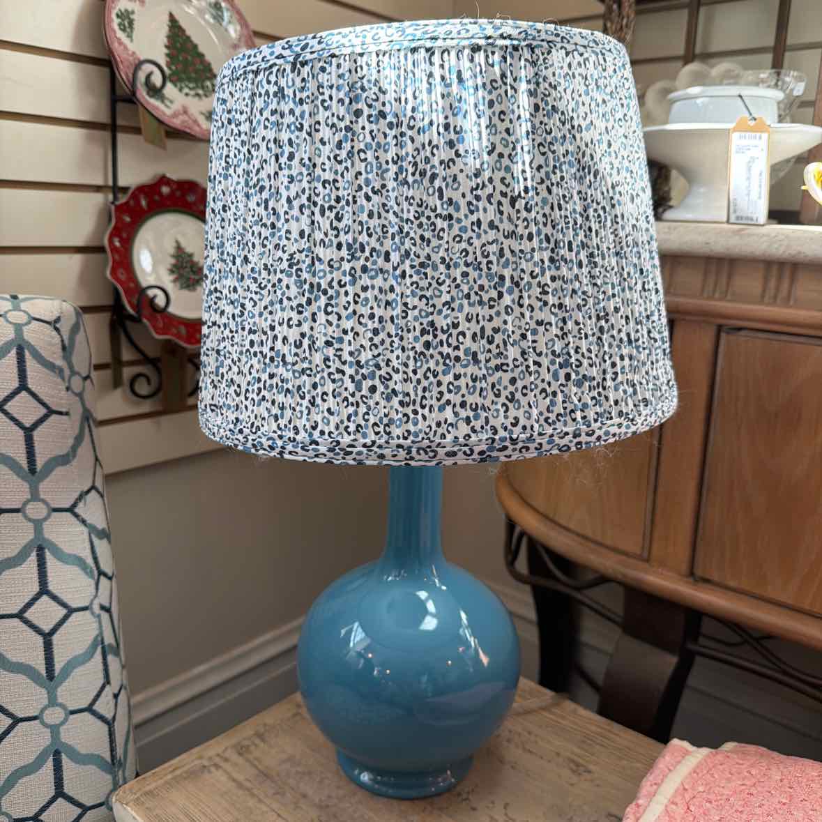 Pr. Blue Ceramic Lamps (Ballard)