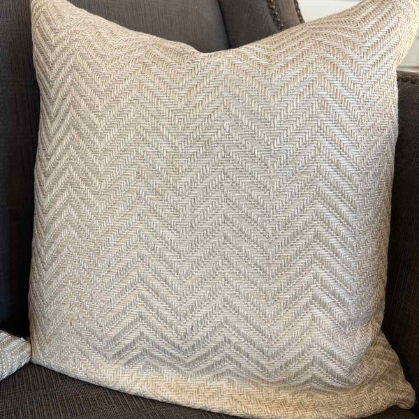 Pair Of Ivory Chevron Down Pillows