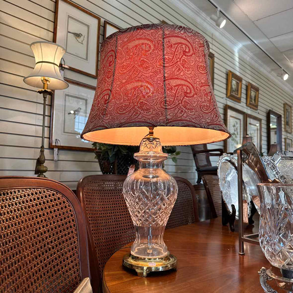 Waterford Lamp With Paisley Shade