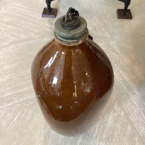 Antique Brown Stoneware Vessel
