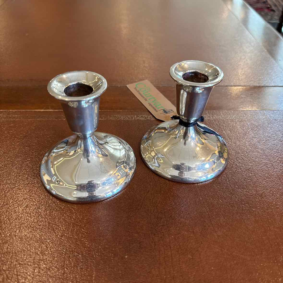 Pair Of Silverplate Candleholders