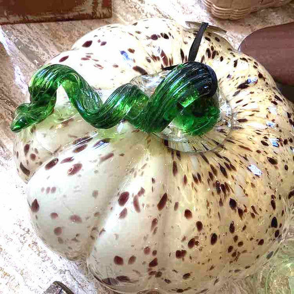 Pale Yellow Pumpkin With Green Stem