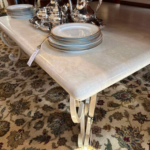 Cream Coffee Table with Acrylic Top
