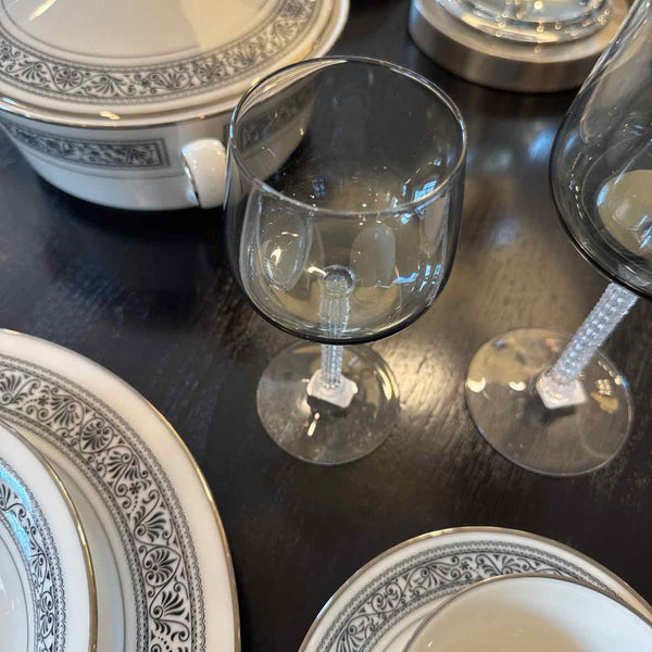 12 Fostoria Precedence Gray Smoke Apertif Glasses