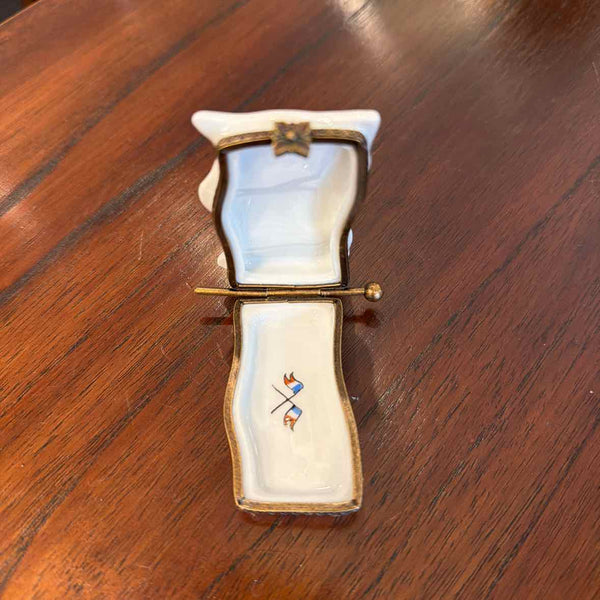 Limoges American Flag Trinket Box