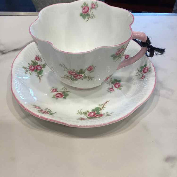 Shelley Pink Roses Cup and Saucer