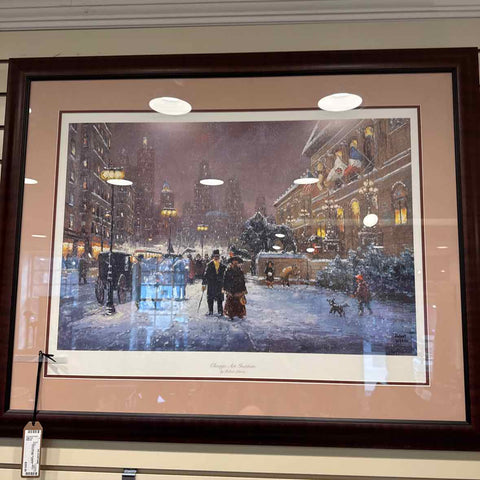 Chicago Art Institute Winter Scene Print