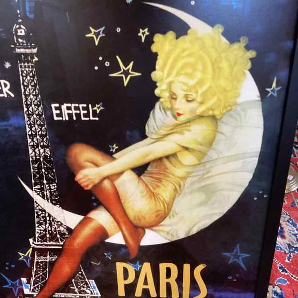 Framed "Paris Moon" Poster