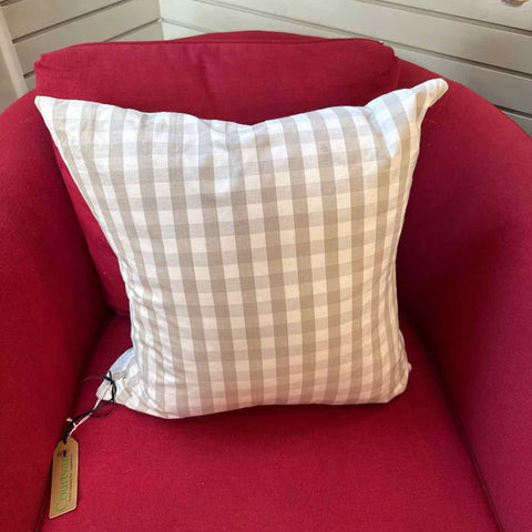 Tan And Cream Checked Pillow