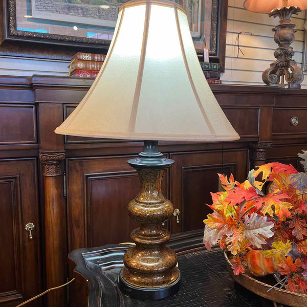 Brown Faux Tortoise Lamp