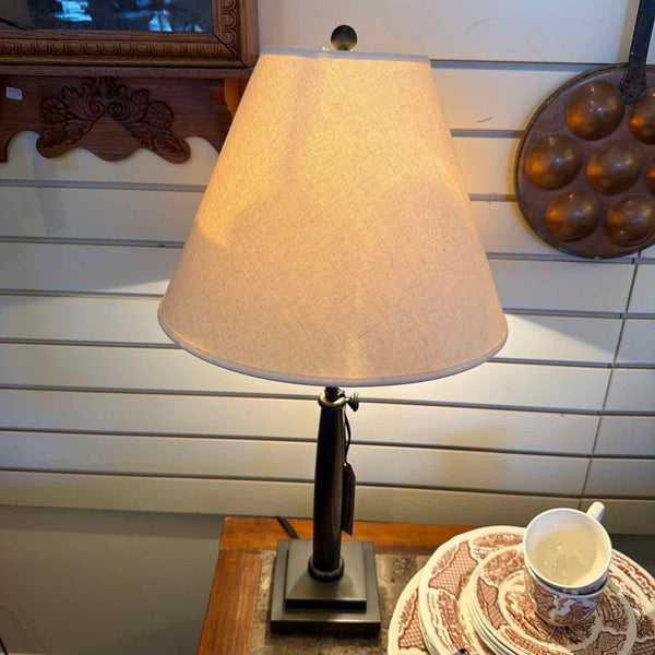 Adjustable Metal Lamp with Linen Shade