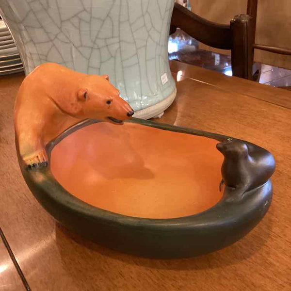 Peter Ipsen Danish Pottery with Bear