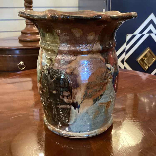 Pottery Art Vase - Signed