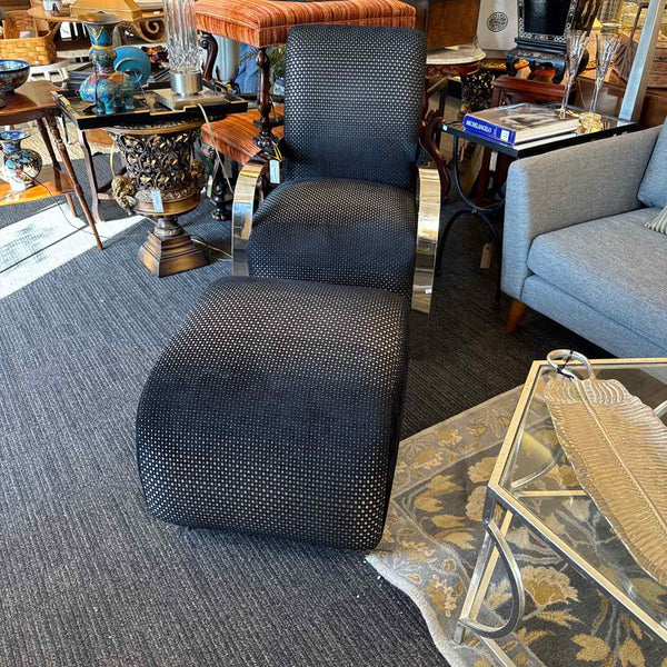 Black & White Contempo Chair & Ottoman