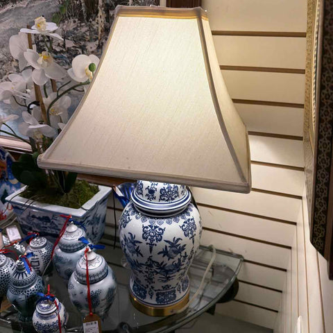 Pr. Bllue/White Ceramic Lamps