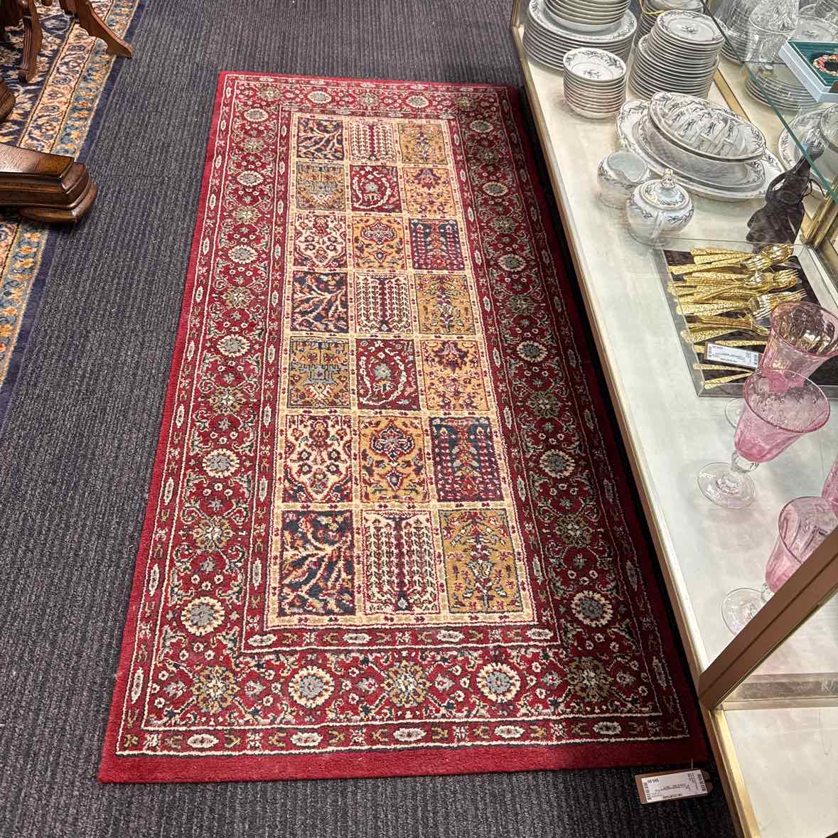 Red Oriental Runner Rug - Machine Made