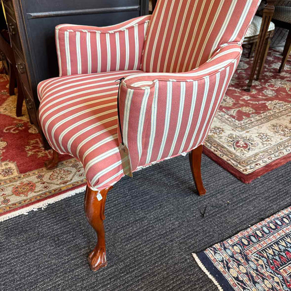 Pink Striped Arm Chair