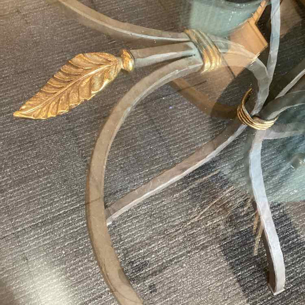 Iron Base Table With Glass Top