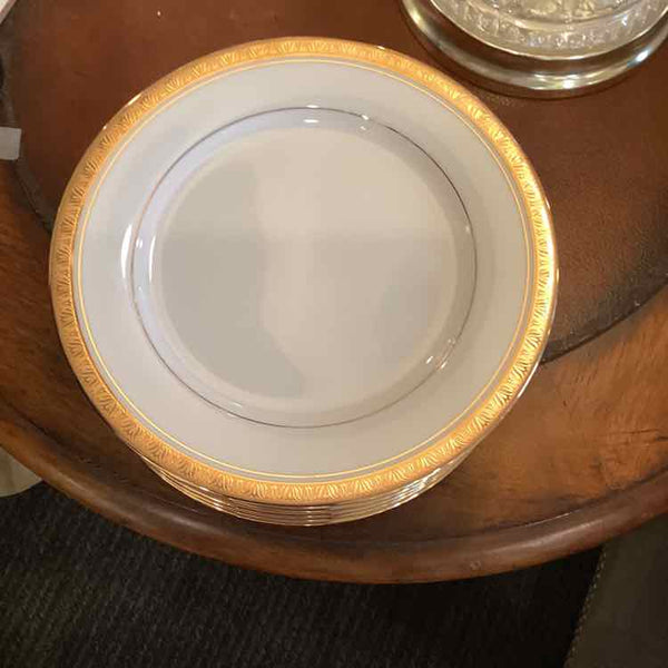 Eight Gold Rim Salad Plates - Noritake