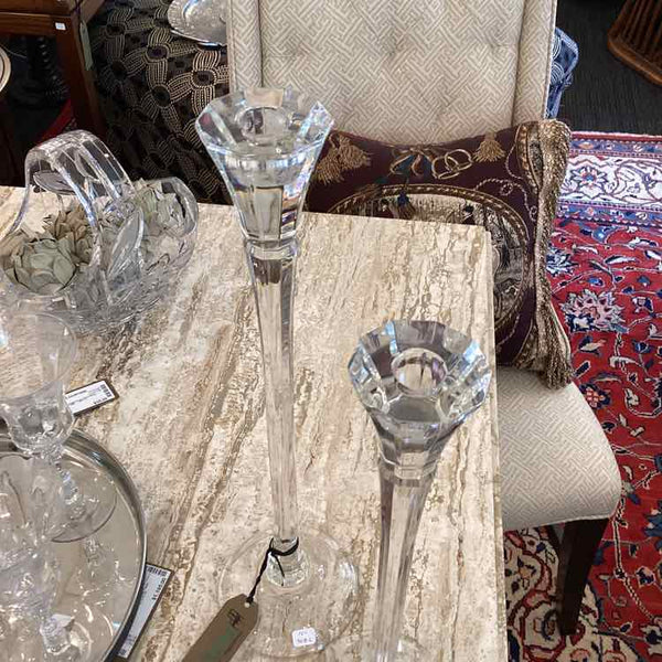 Pair of Tall Crystal Candle Holders