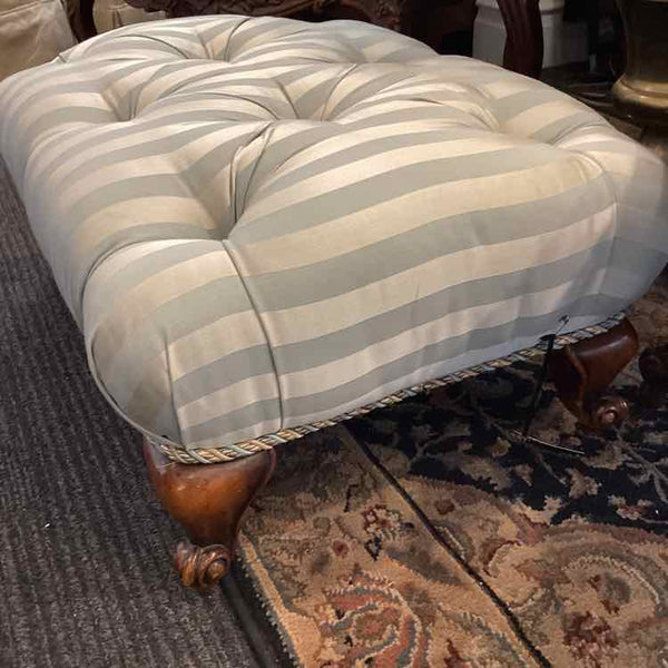 Sherrill Blue & White Ottoman