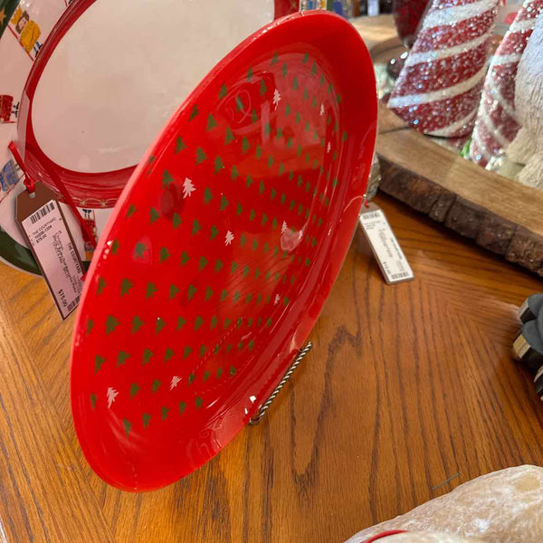 Oval Red w/Christmas Tree Platter