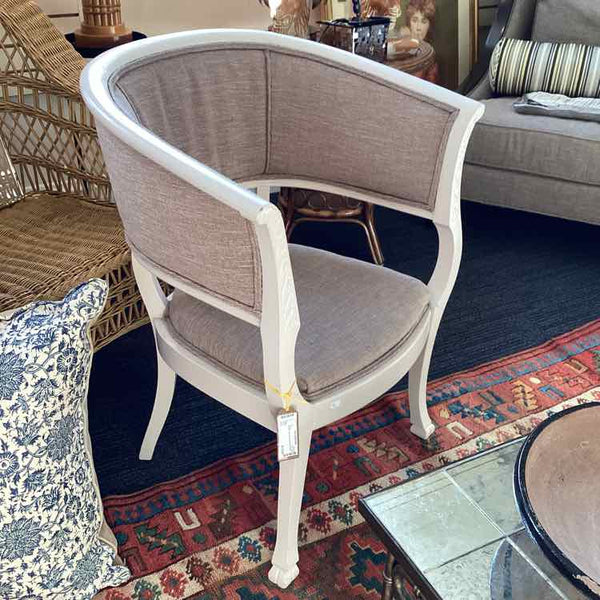 Ivory And Taupe Barrel Chair