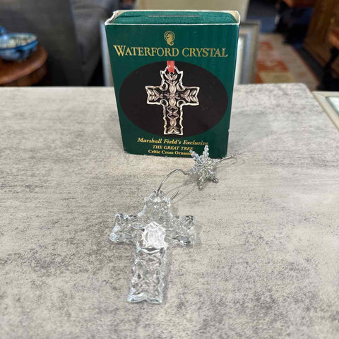 Waterford Marshall Feld's Cross Ornament w/Box