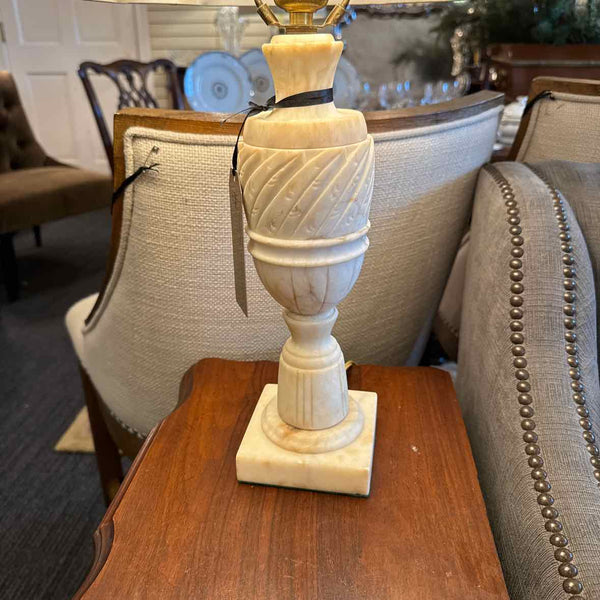 Vintage Alabaster Lamp w/Gold Shade
