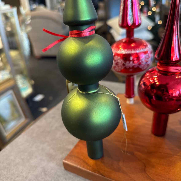 Green Matte Glass Tree Topper