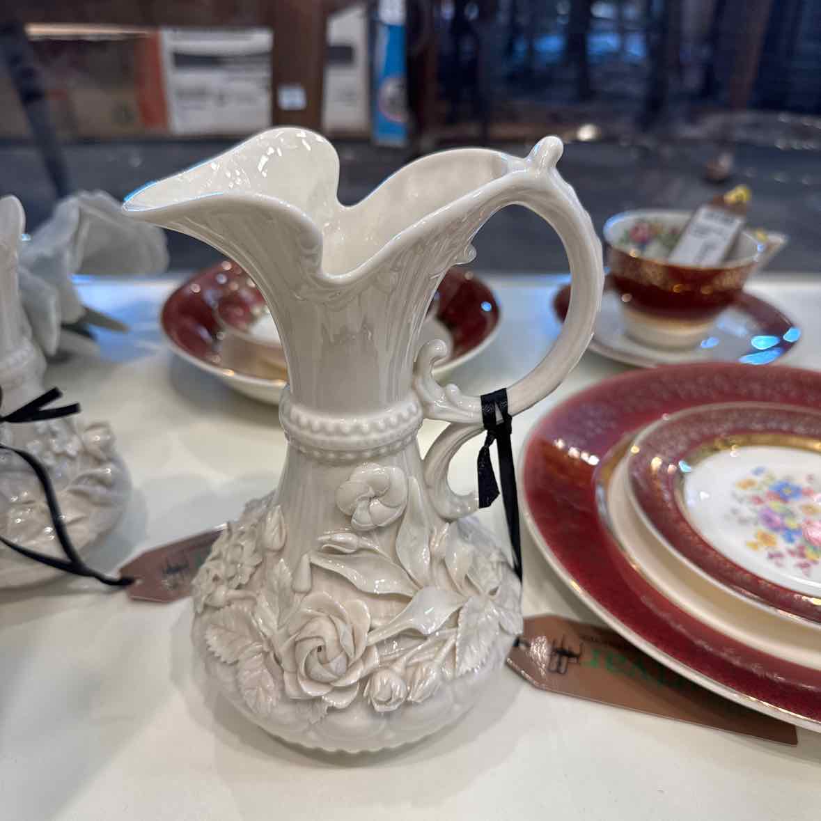 Belleek Aberdeen Pitcher/Green Mark