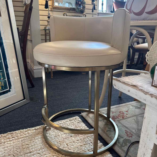 Metal Base Cream Seat Stool