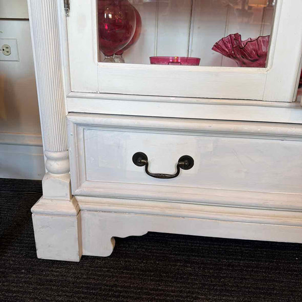 White Hutch with Glass Doors