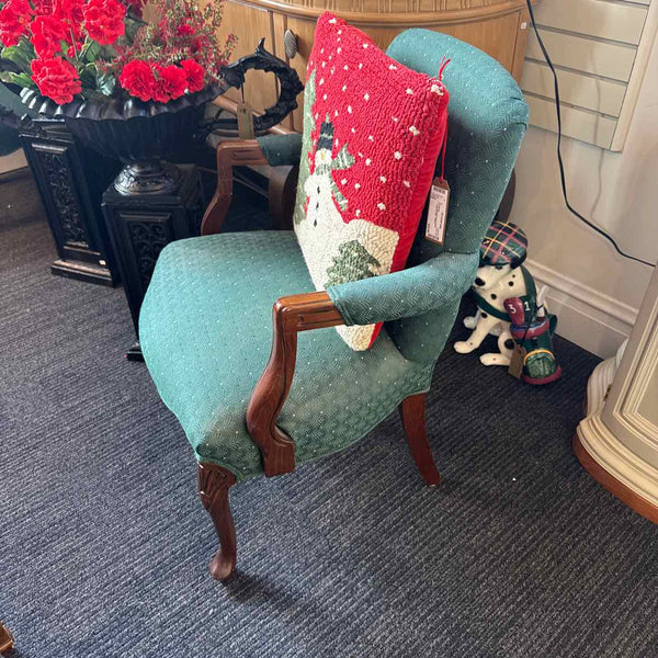 Green Sidearm Queen Ann Chair