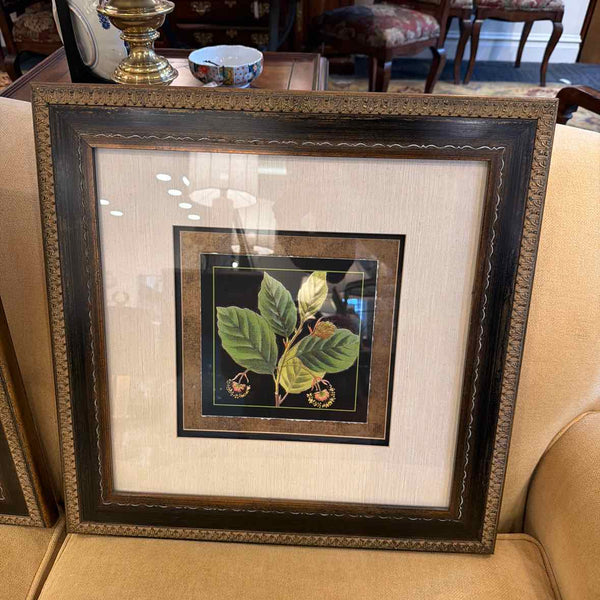 Black Botanical Leaf Print