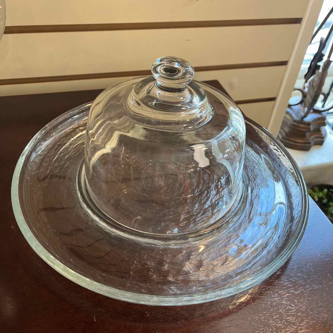 Glass Cheese Plate w/Covered Dome
