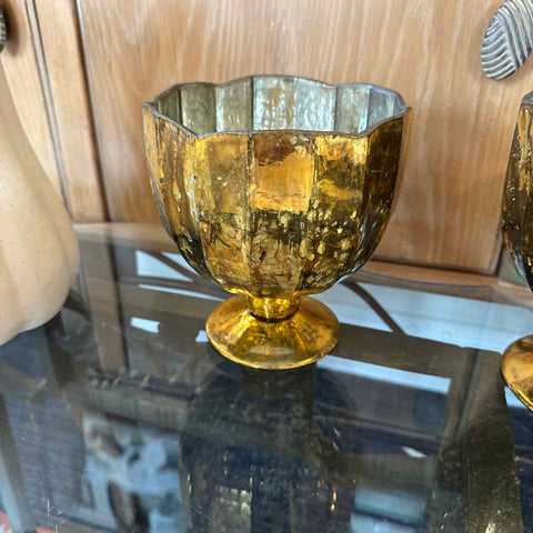 Footed Goblet Gold Vase
