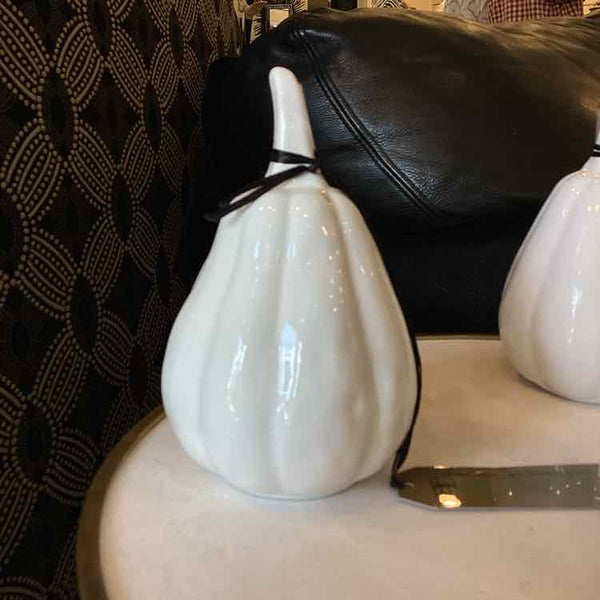 Crate & Barrel White Ceramic Gourd