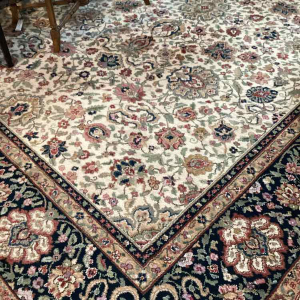 Karastan Indo Kirman Rug - Beige with Black, Green, & Ivory