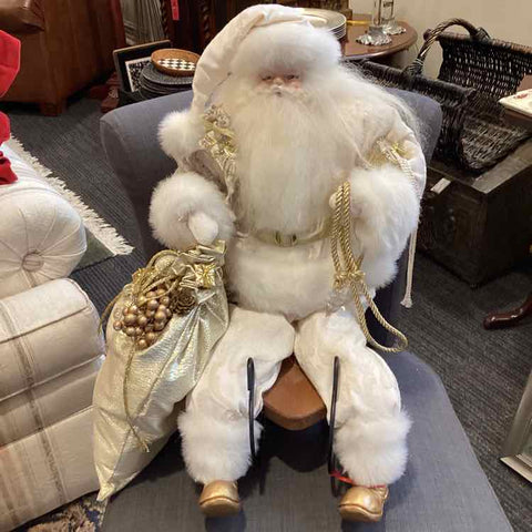 White Santa on Sled