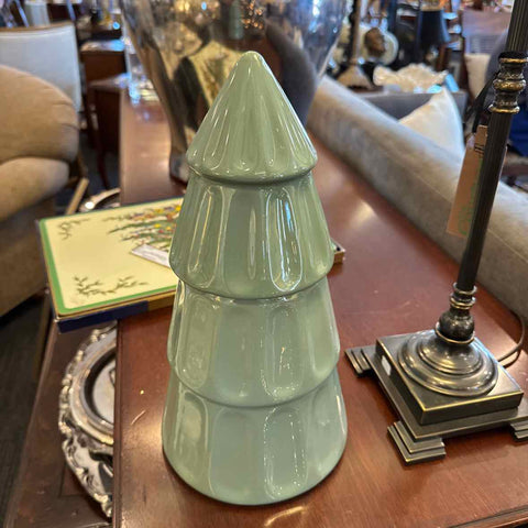 Green Ceramic Christmas Tree Jar