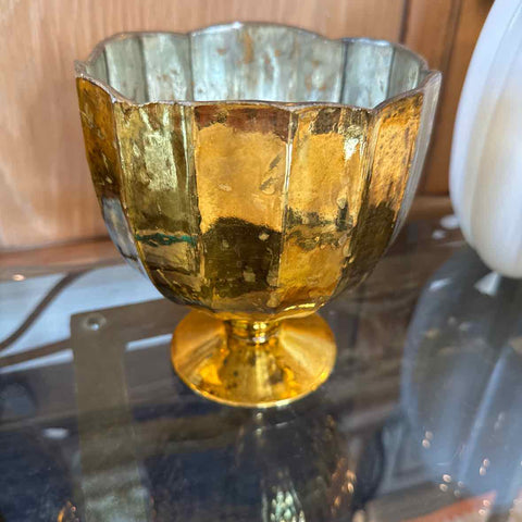 Footed Goblet Gold Vase