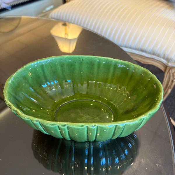 Green Haeger Oval Bowl