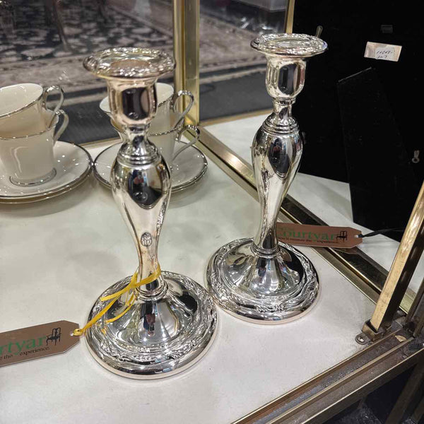 Pair Silverplate Candlesticks