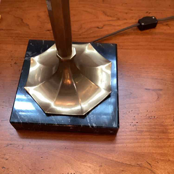 34"x6" Pair Of Marble Base Brass Lamps