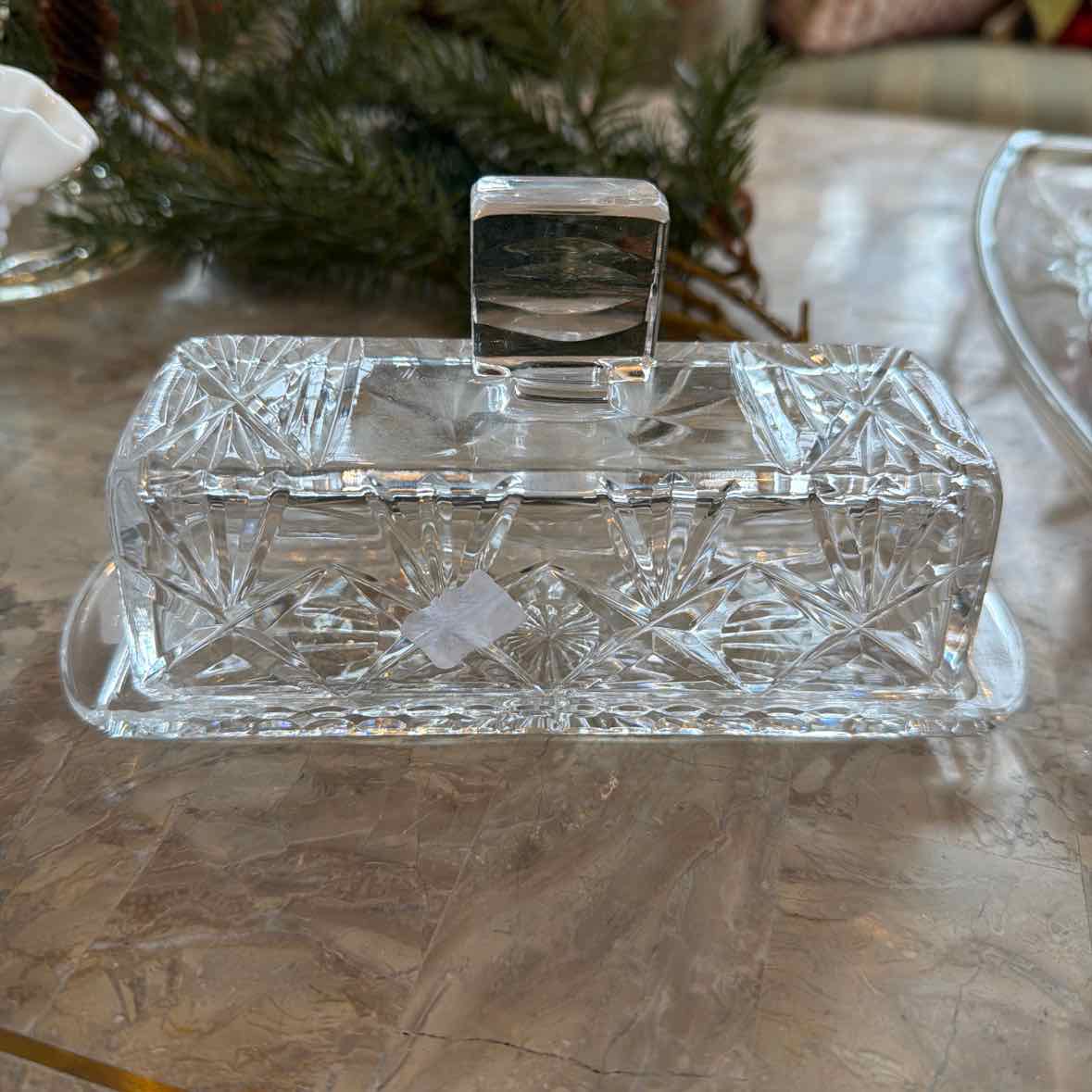 Vintage Glass Butter Dish
