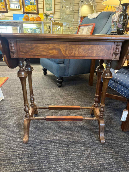 Burled Drop-Leaf Table